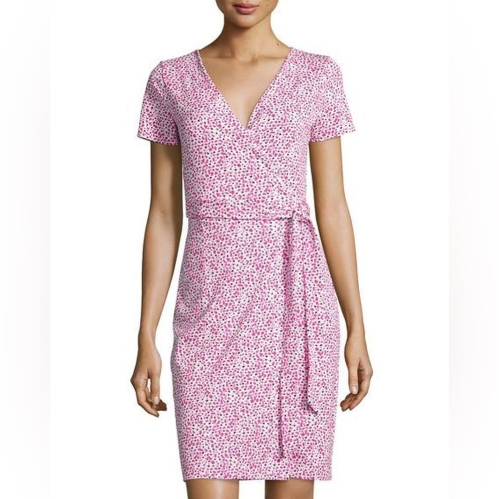 NWOT Diane von furstenberg New Julian Sea Daisy short sleeve wrap dress size 2